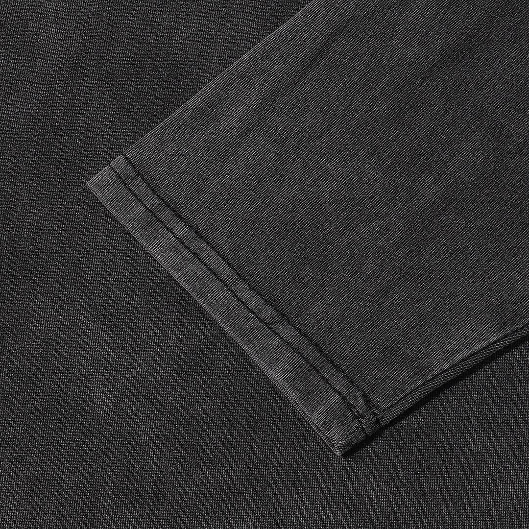 AS 24SS autumn and winter New simple distressed chest letters offset printing men and women the same long-sleeved T-shirt