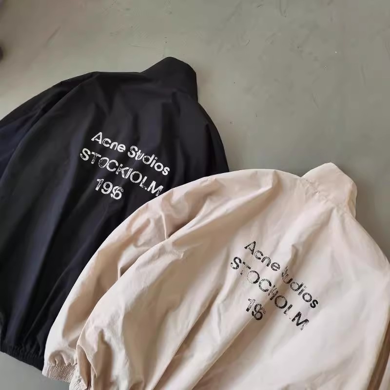 AS 24SS autumn and winter new back letters 1996 distressed broken ring wind printed jacket coat