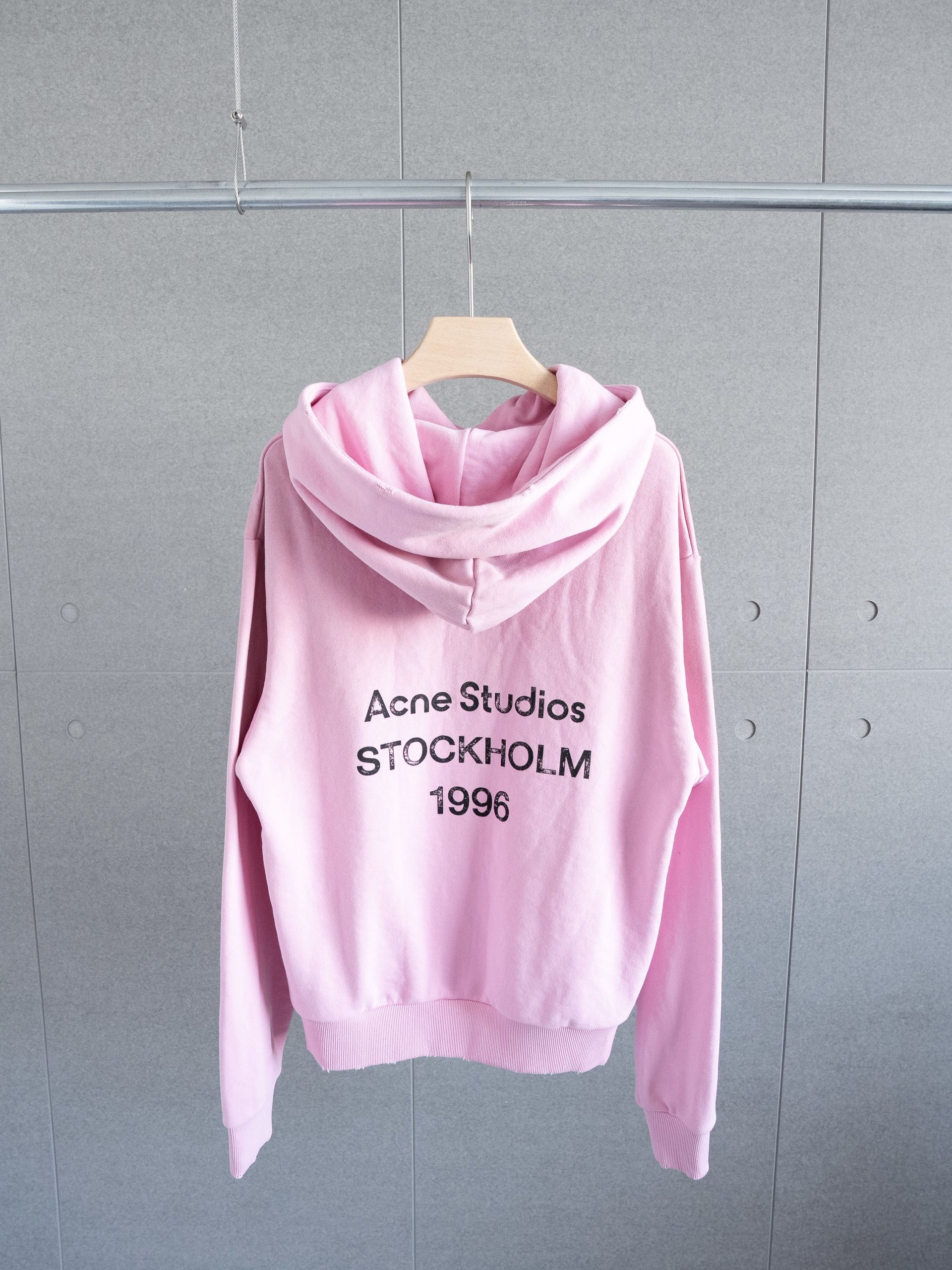 Top version AS 24SS new back 1996 letter printing heavy industry washed worn-out gradient hooded sweater