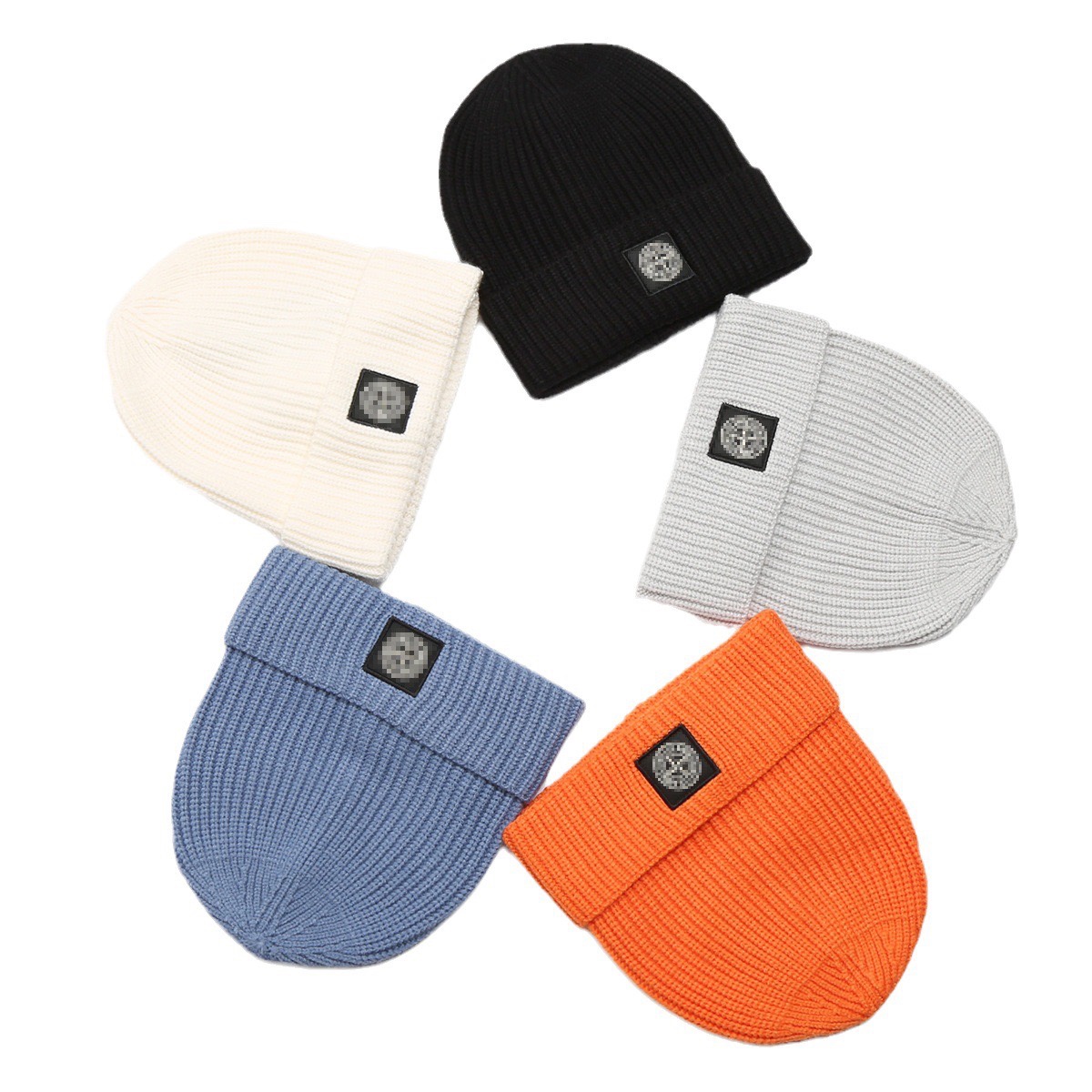 Split Stone Island beanie hat autumn and winter men’s and women’s couple retro tide skiing outdoor knitted wool hat skullcap