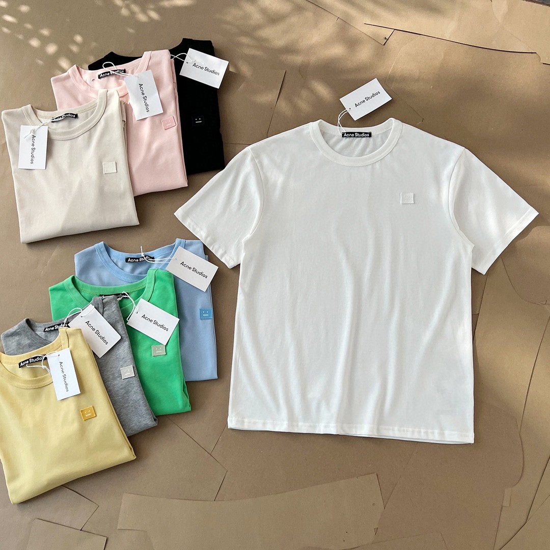 top version as 24ss chest small logo smiley F**e villain patch simple style men’s and women’s same style short sleeve t-shirt