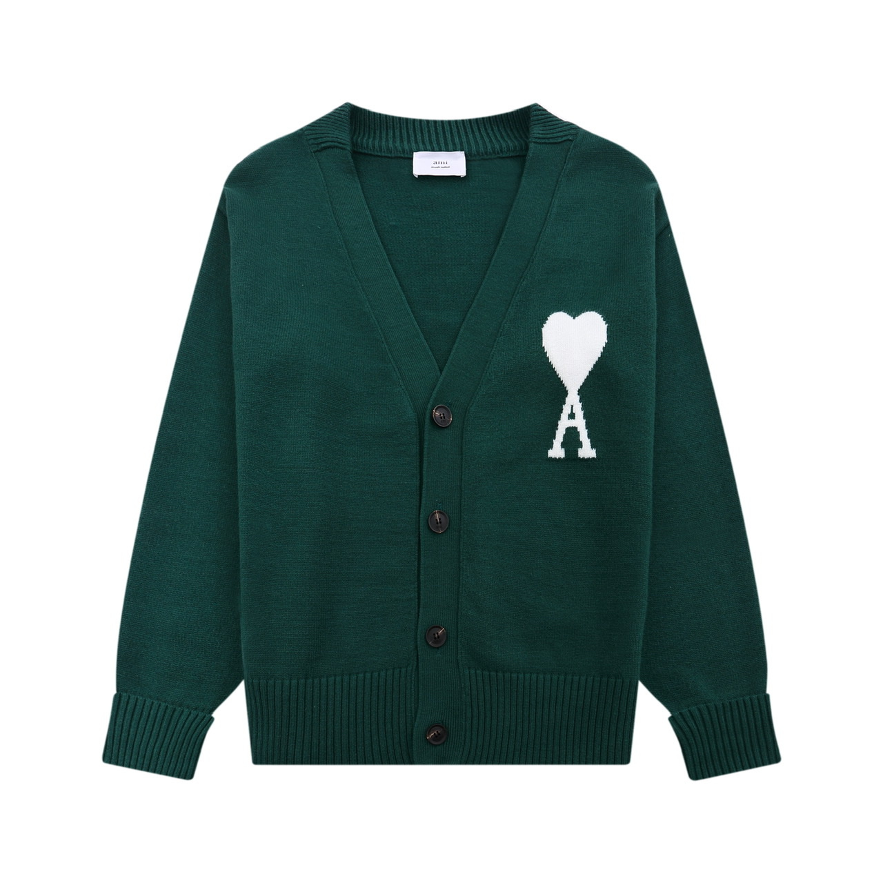 Ami Paris love sweater jacquard cardigan V-neck wool sweater loose men’s and women’s same style couple coat