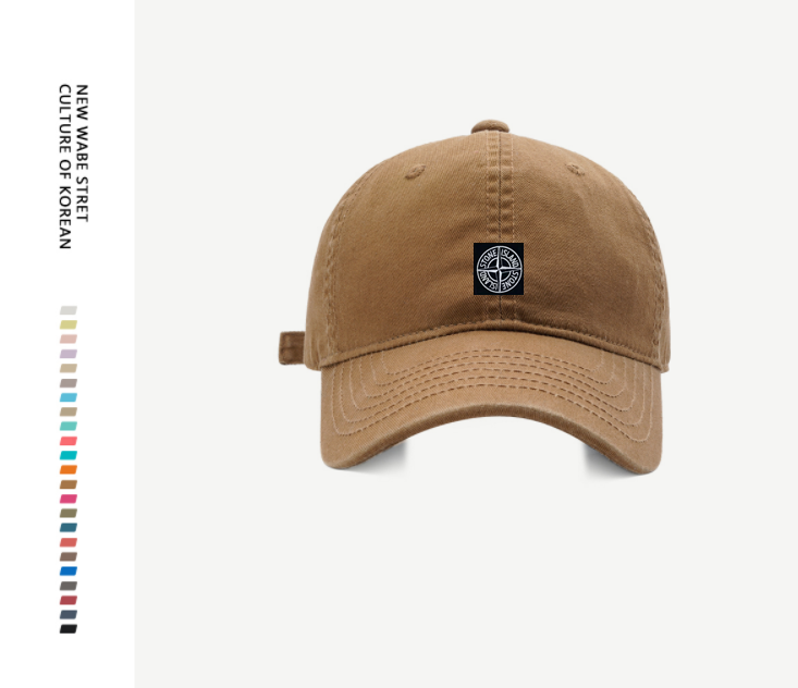 Genuine goods verified stone baseball cap compass embroidered peaked cap sun protection for men and women curved brim sun hat