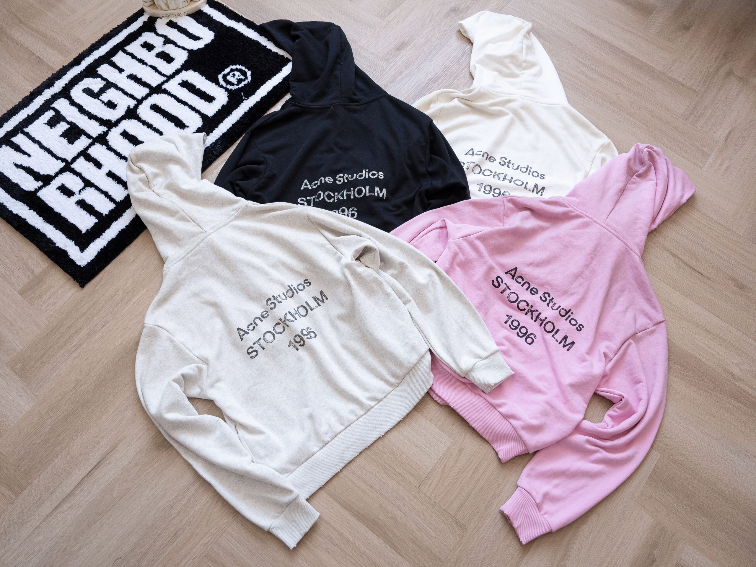 Top version AS 24SS new back 1996 letter printing heavy industry washed worn-out gradient hooded sweater